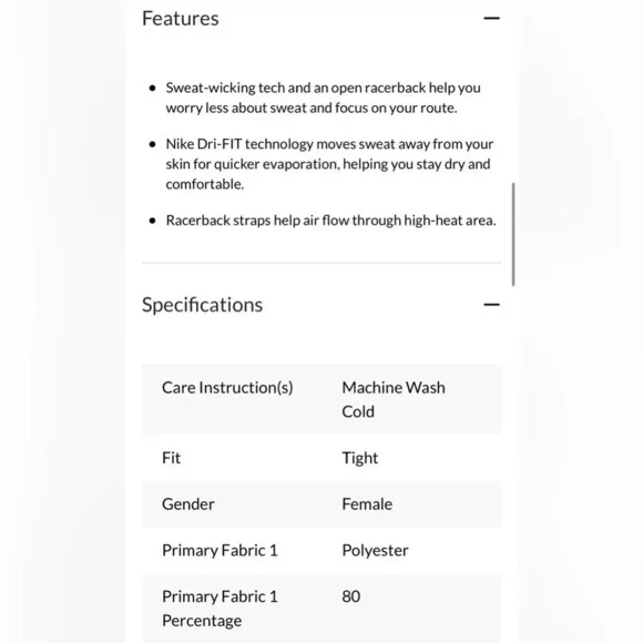 Nike Dri-Fit Swoosh Printed Crop Tank- Size L - Picture 10 of 10